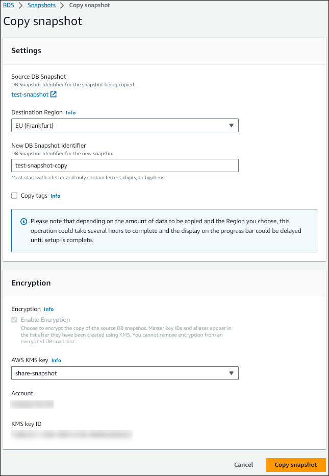 Choose the customer managed key.