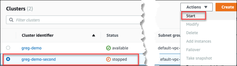 Image: Start a cluster