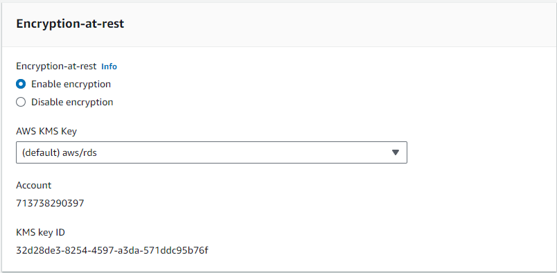 Screenshot of the encryption pane showing the steps to configure encryption for the cluster.