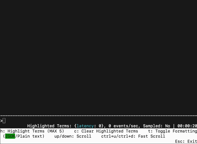 Un vídeo corto que muestra los eventos de registro que aparecen en la pantalla durante una sesión de Live Tail.
