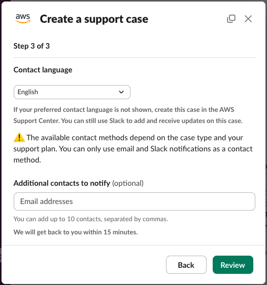 Configure contactos adicionales.
