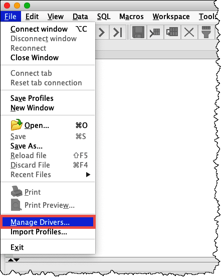 Seleccione Manage Drivers (Administrar controladores).
