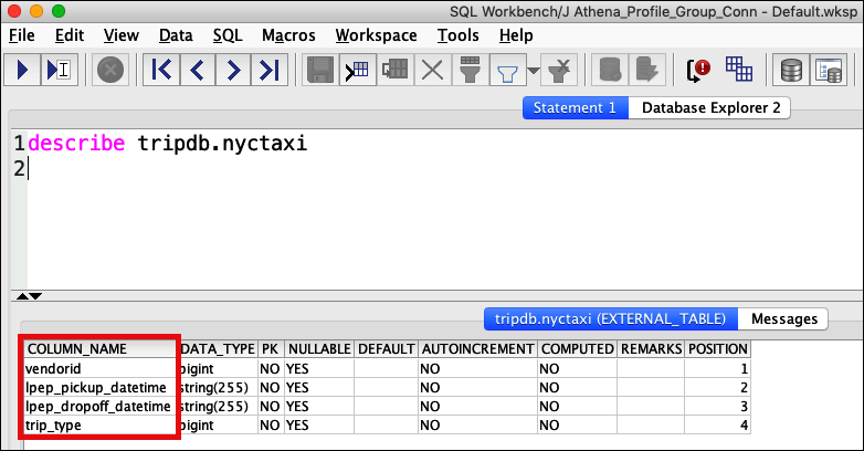 La cuarta columna está disponible para consulta.