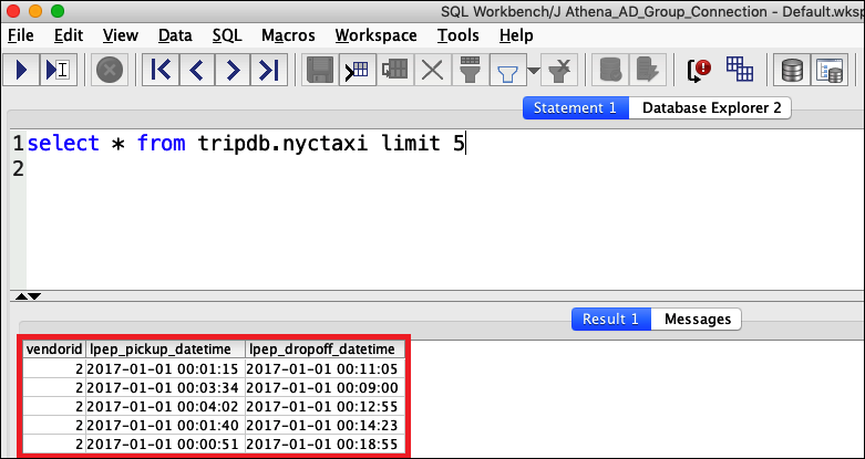 Datos de las primeras tres columnas.