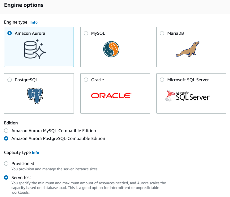Provision Aurora Serverless