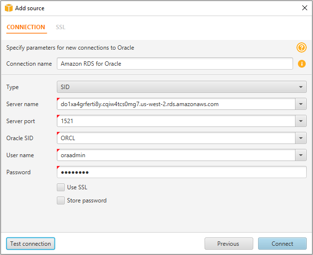 Connecting to an Amazon RDS for Oracle DB instance