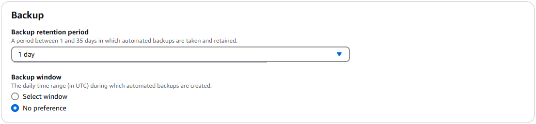 Screenshot of the Backup dialog showing the steps to configure the cluster backup window.