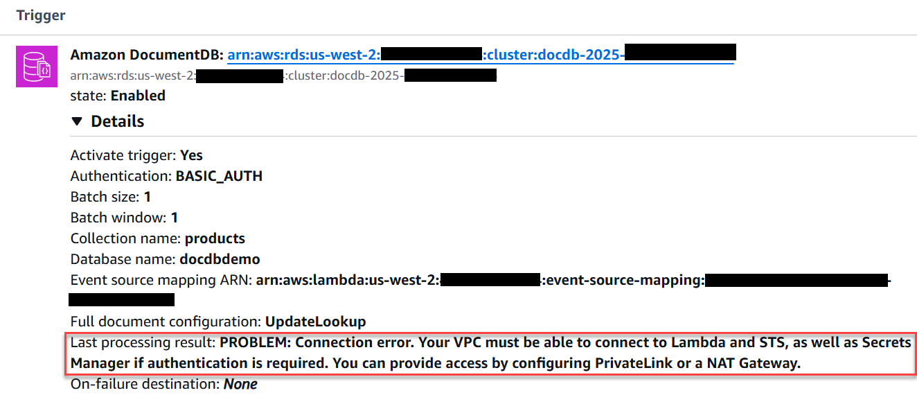 Detalles de la asignación de orígenes de eventos de Lambda