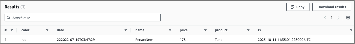 Sample input from an INSERT statement
