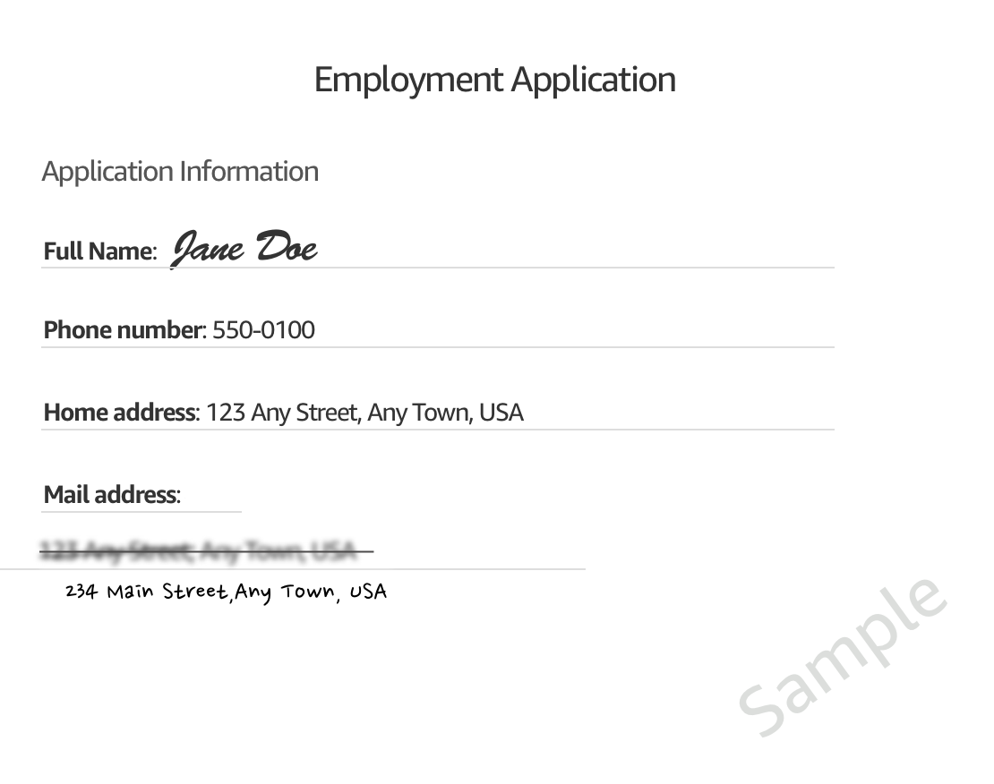 Solicitud de empleo breve