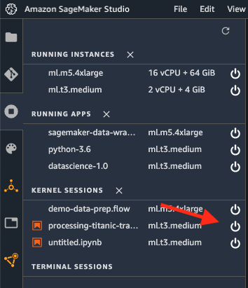 La ubicación del icono de Parada en la consola.