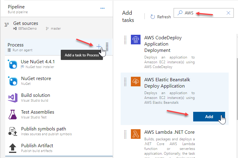 AWS Elastic Beanstalk Deploy Application Task