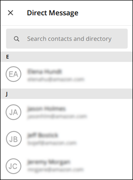 The Direct Message dialog box.