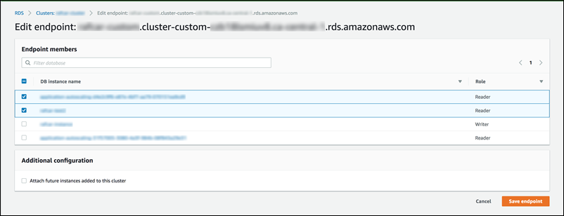 Modification d’un point de terminaison personnalisé