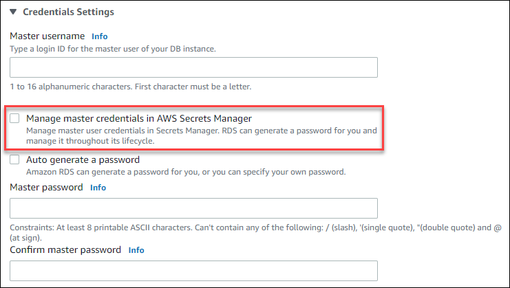 Gérez les informations d'identification principales dans AWS Secrets Manager