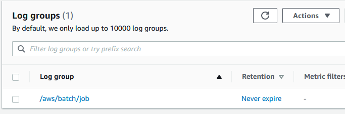 CloudWatch groupes de journaux de console