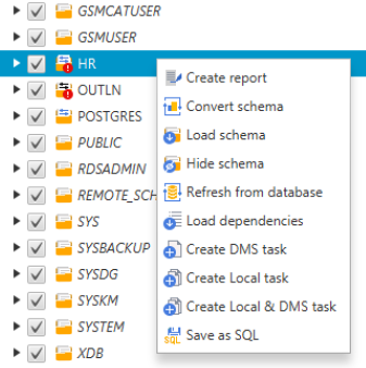 Convert database schema
