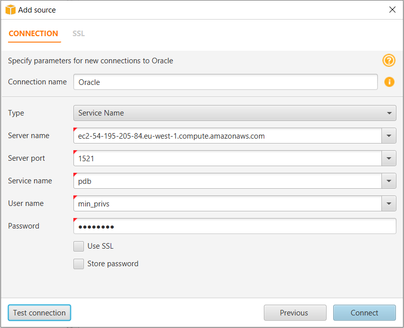 Connecting to an Oracle DB instance