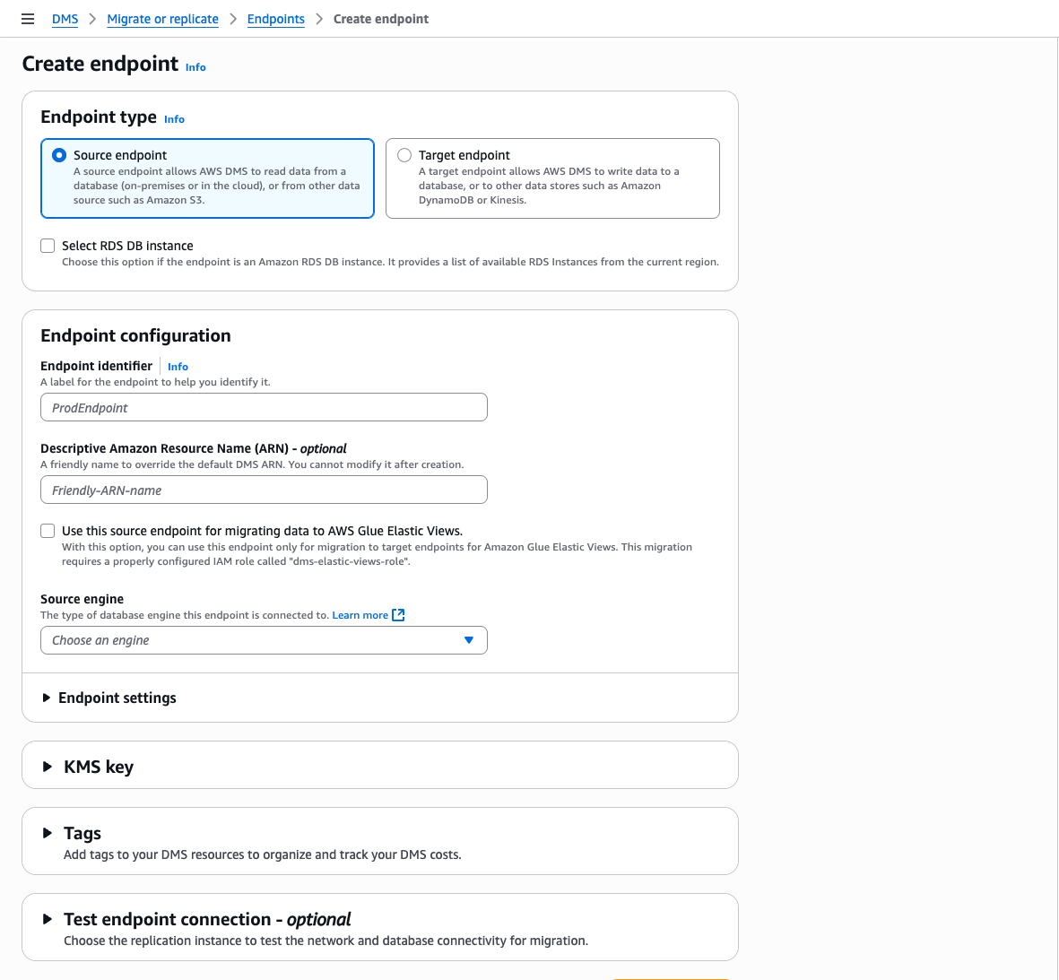 Création d’un point de terminaison