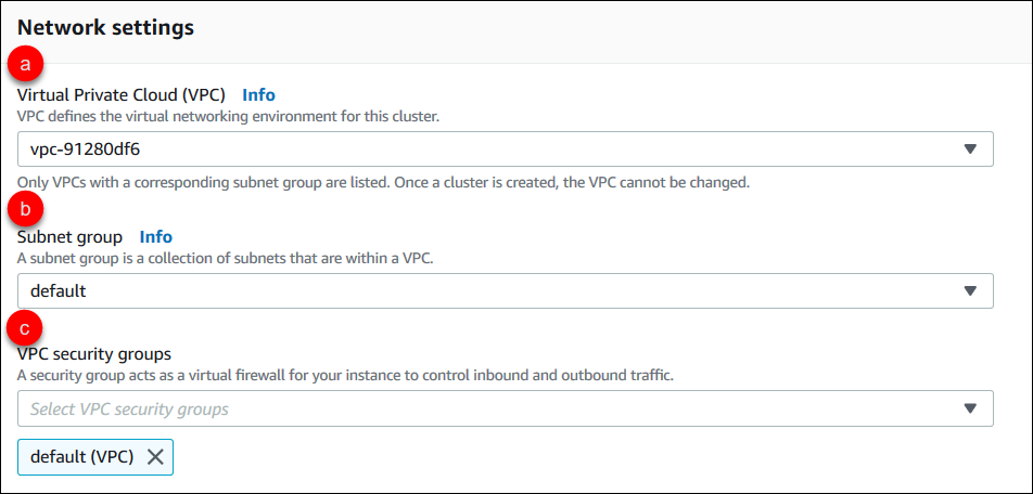 Screenshot showing the network settings pane and the steps to configure the network settings.