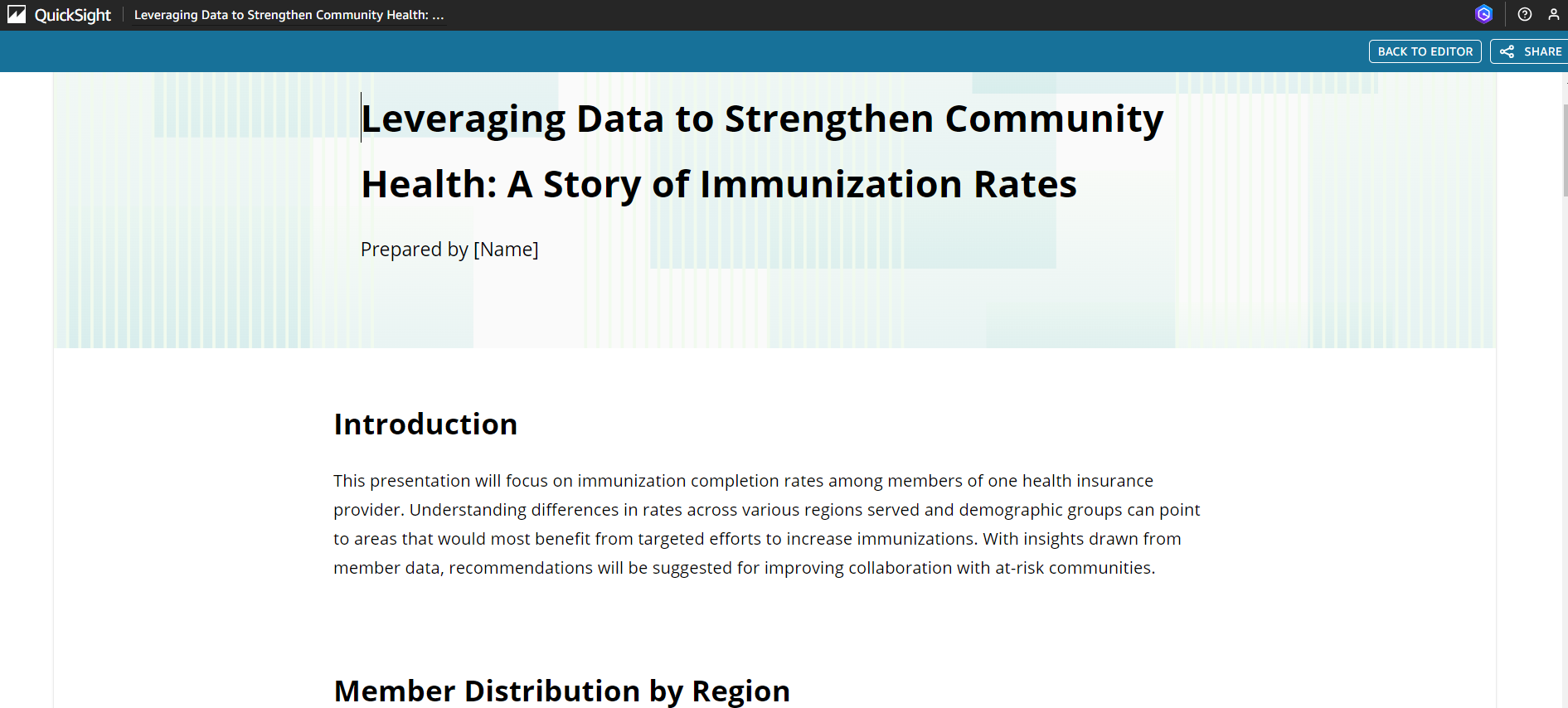 Introduction page for data story focusing on immunization completion rates.