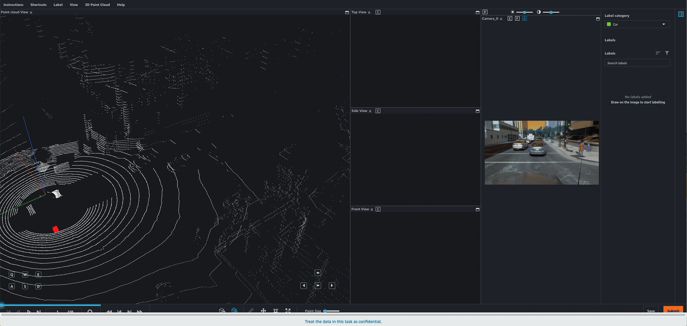 Gif montrant comment l’emplacement d’un cuboïde est déduit entre les cadres.