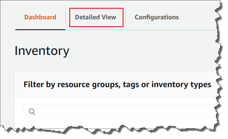 Accès à la page de vue détaillée de l' AWS Systems Manager inventaire