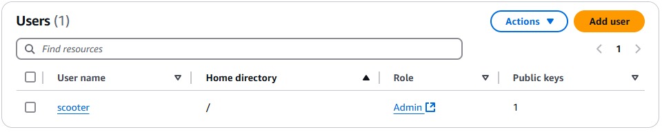 La page de console des détails du serveur pour un serveur, qui affiche les détails des accords.