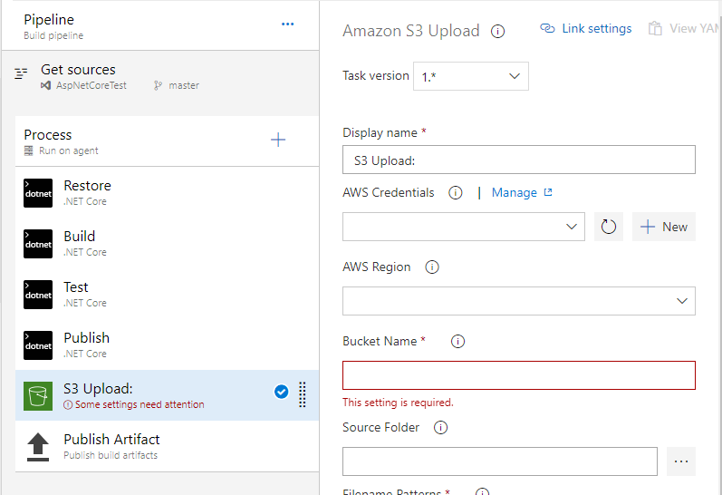 AWS S3 Upload Task in Position
