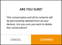 The Are You Sure? pop-up window.
