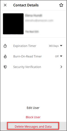 The Delete Message option.