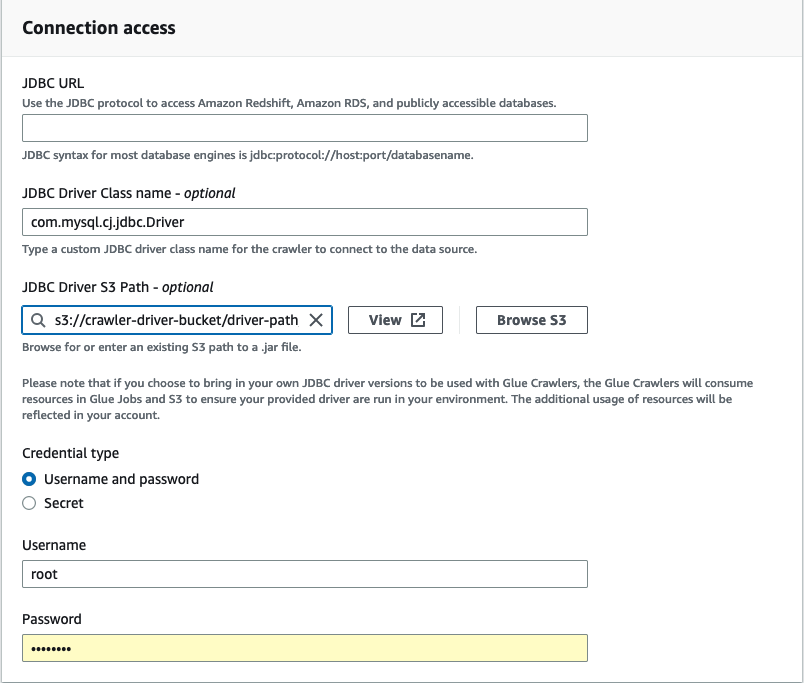 The screenshot shows a data source with JDBC selected and a connection in the Add data source window.