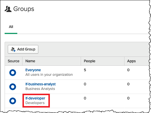 Scegli lf-developer.