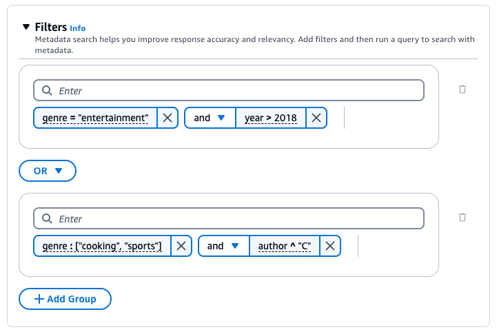 Example filter configuration.