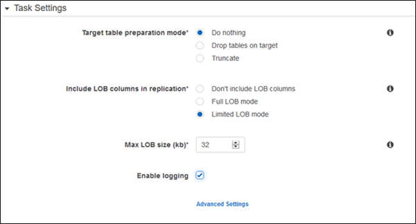 Task Settings section