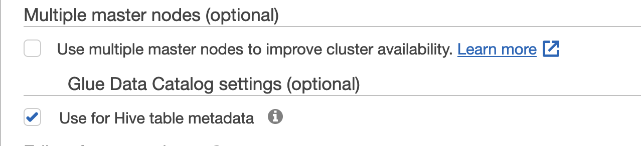 AWS Configurazione di Glue Data Catalog per Apache Flink su Amazon EMR.