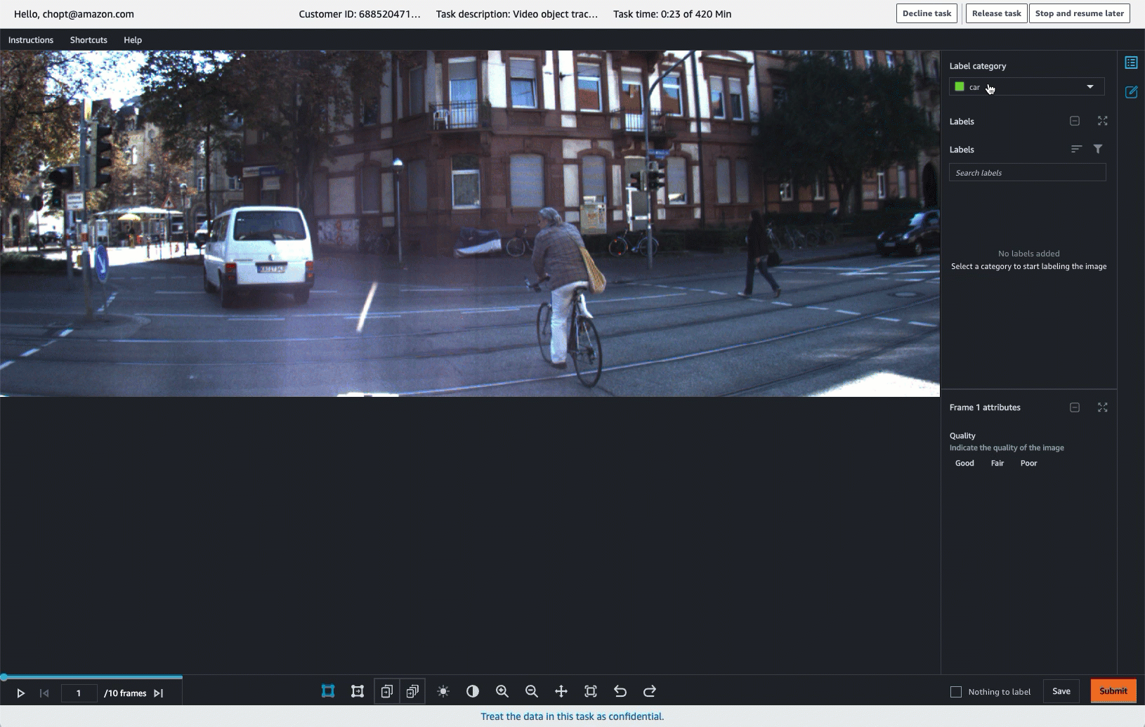 GIF che mostra come modificare le caselle previste per il frame successivo.