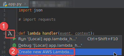 Creazione di una funzione AWS Lambda partendo da un gestore di funzioni esistente in un file di codice