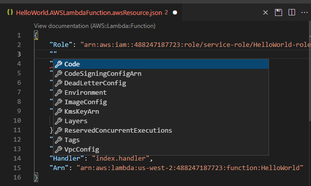Editor che visualizza il modello che descrive un tipo di risorsa.