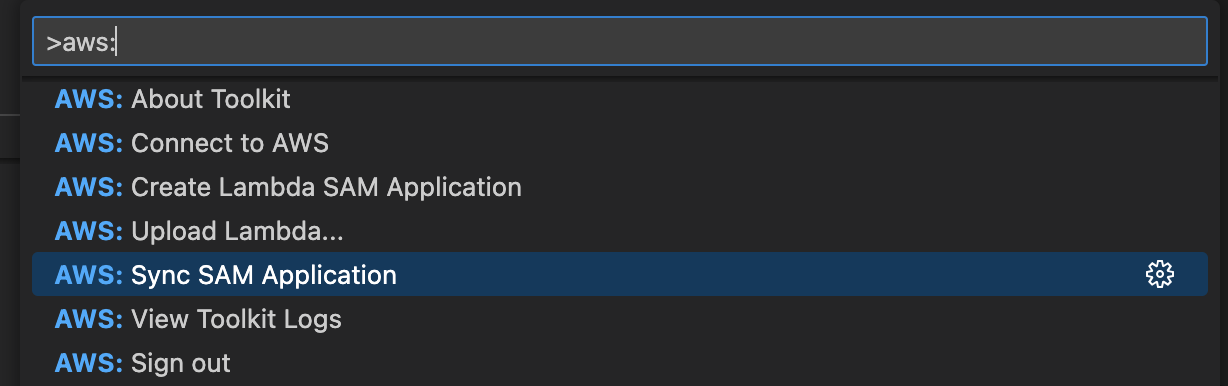 Comando per sincronizzare un'applicazione serverless.