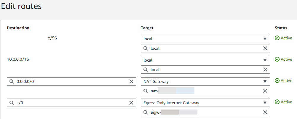 Add target for new route