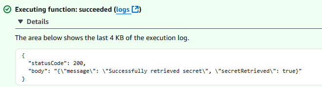 Successful test result
