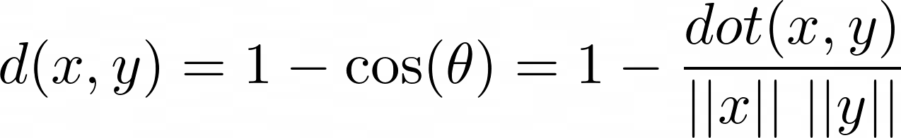Cosine Distance: Opposite of cosine similarity (lower value means more similar).