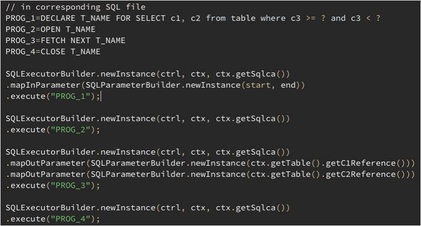 Example of using SQLExecutorBuilder with a custom query.