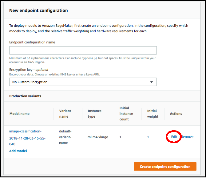 Neo console new endpoint configuration UI.