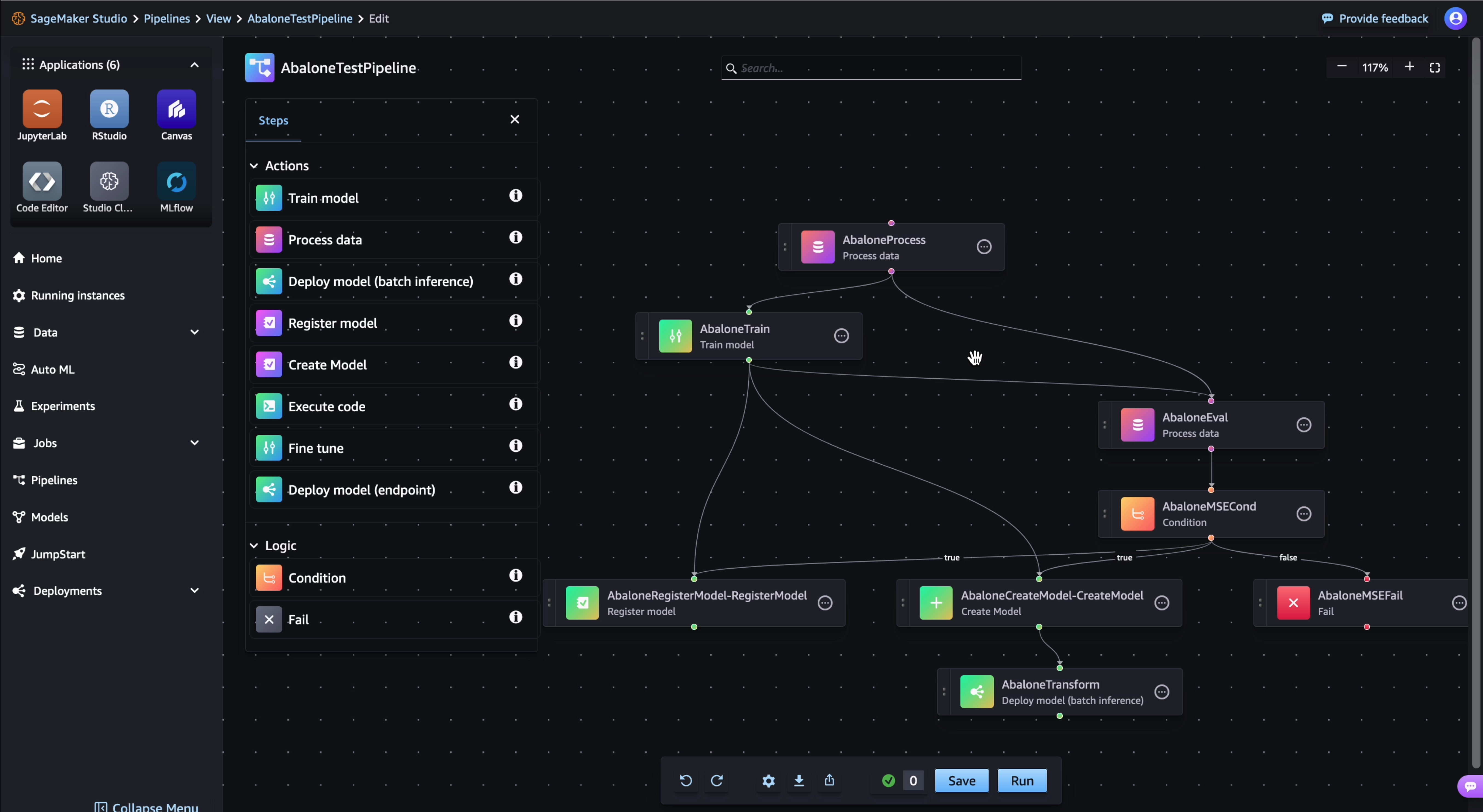 An example pipeline directed acyclic graph (DAG).