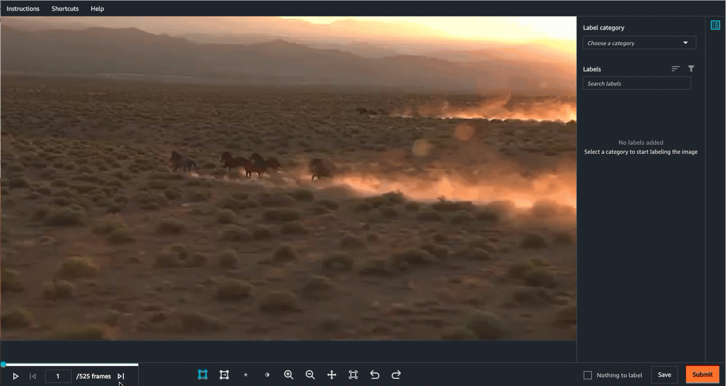 Gif showing how to navigate between video frames.