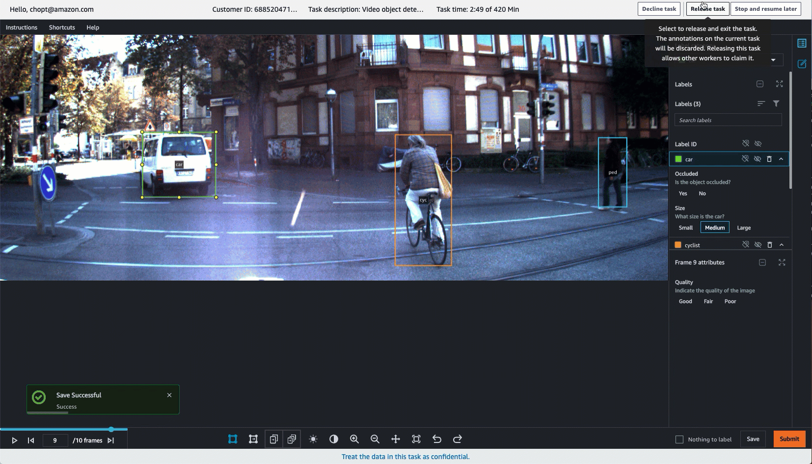 Gif showing the locations of Decline task, Release task, and Stop and resume later in the UI.