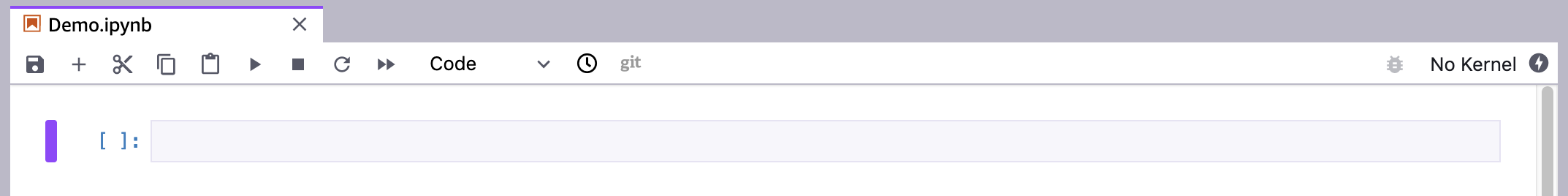 The layout of the notebook toolbar, including the toolbar icons.