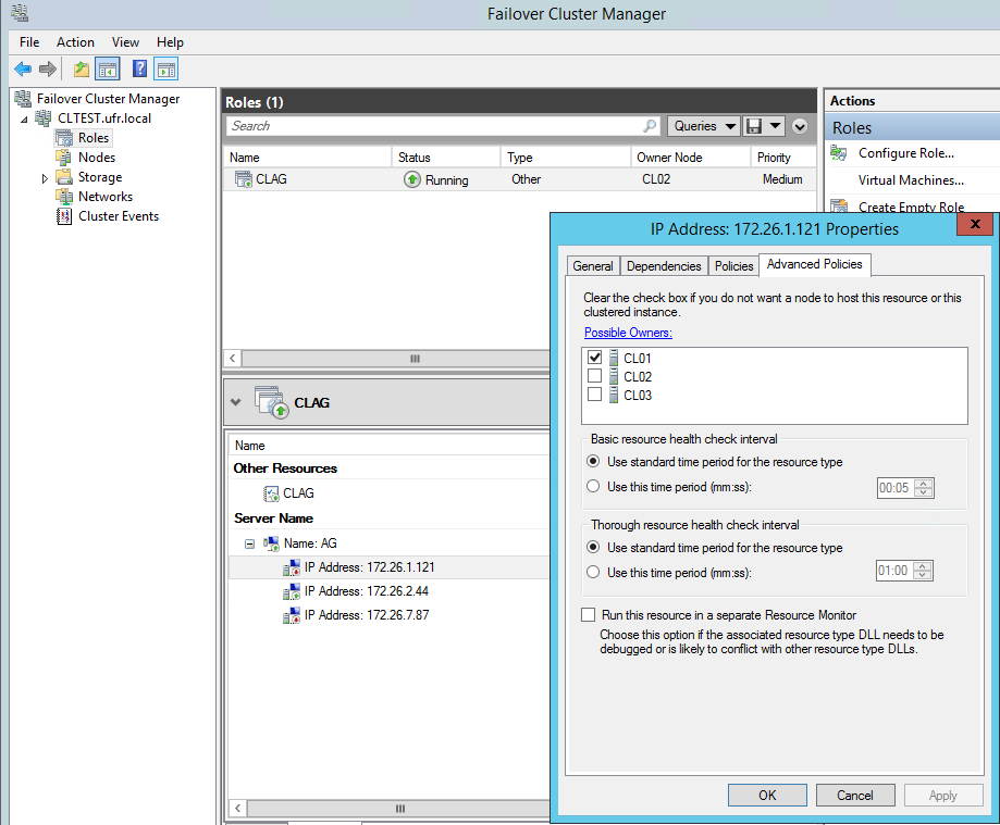 Configuring an IP address so that it can only be brought online on the node to which the IP belongs.